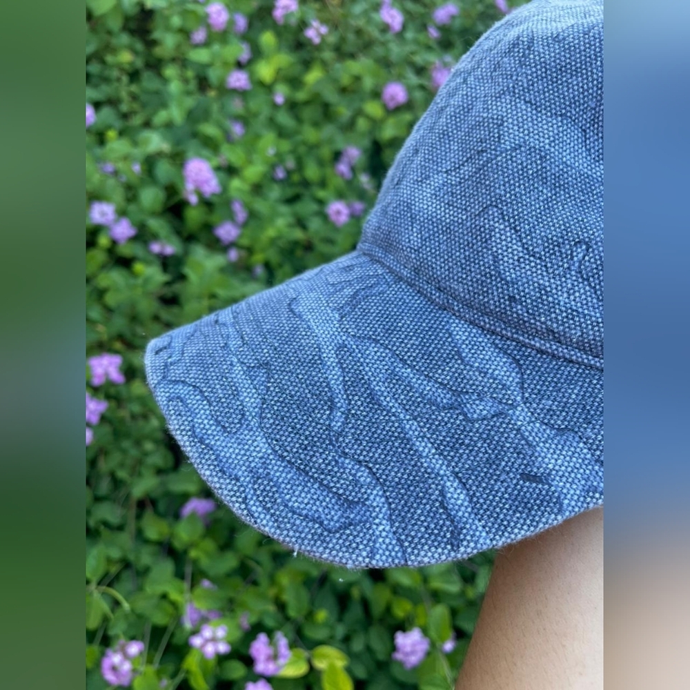 NWT Anthropologie Blue Camo Baseball Cap - Picture 8 of 8